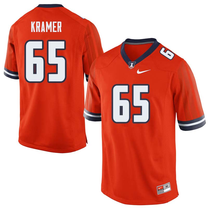 Men #65 Doug Kramer Illinois Fighting Illini College Football Jerseys Sale-Orange